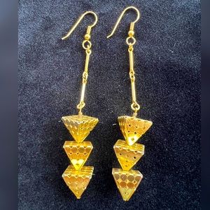 Gold Pyramid Earrings